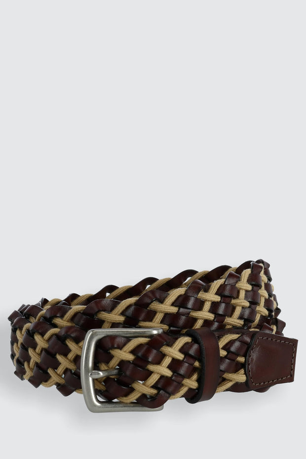 Como Leather and Cotton Cord Braided Belt