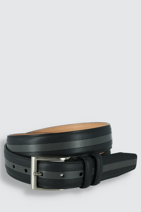 The Slate Italian Calfskin Two Tone Inlay Golf Leather Belt