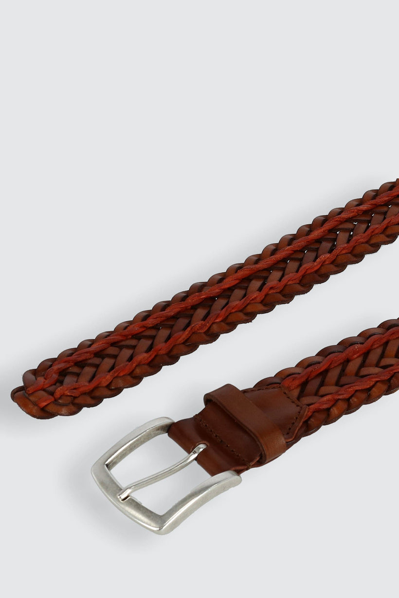 CrookhornDavis Men's Toscana Leather Tubular Braided Belt in 2023