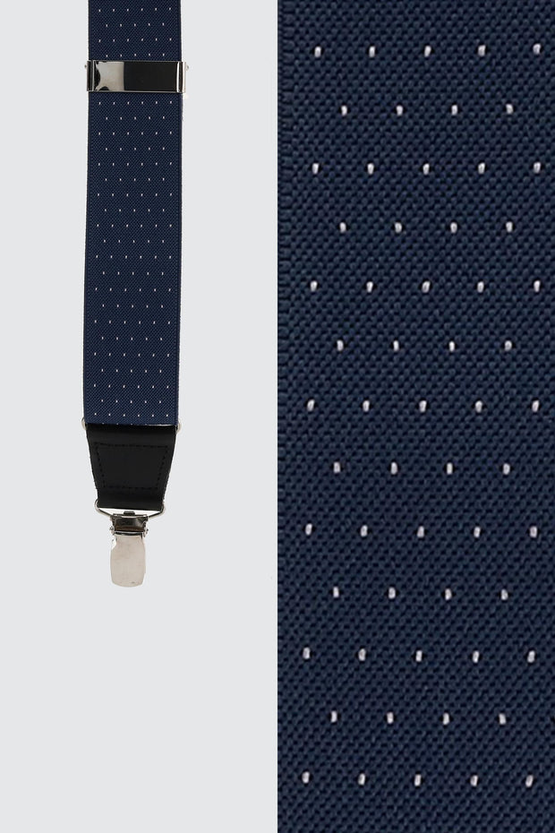 Trimming Shop 35mm Mens Braces in Classic Navy - Heavy Duty Clip